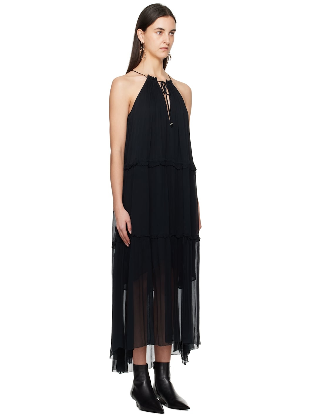 Black Alita Chiffon Maxi Dress - 2