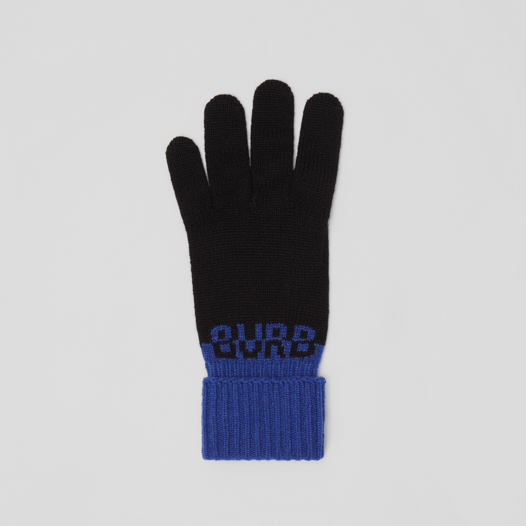 Logo Intarsia Two-tone Cashmere Gloves - 3