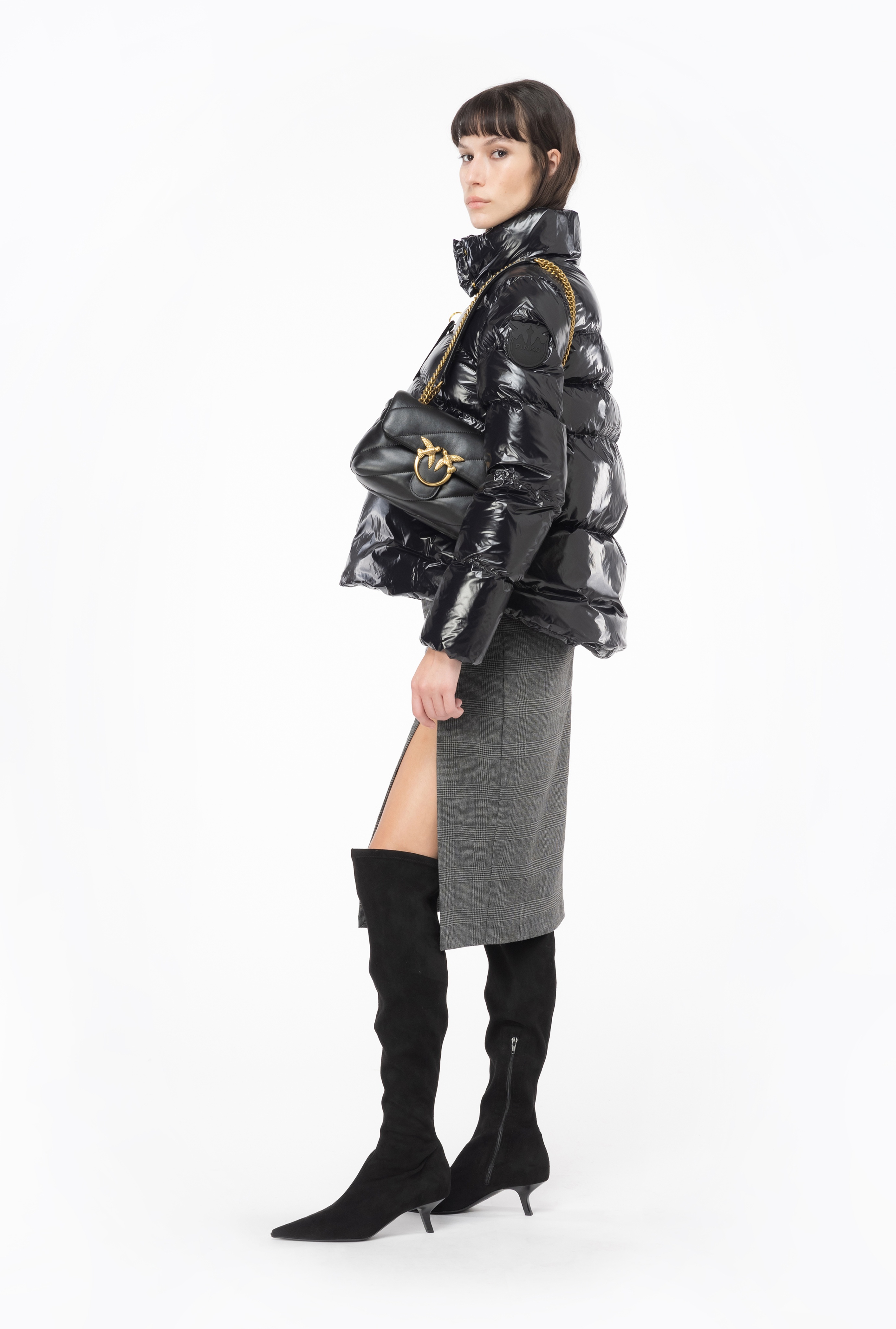 PADDED CRYSTAL NYLON PEA JACKET - 4