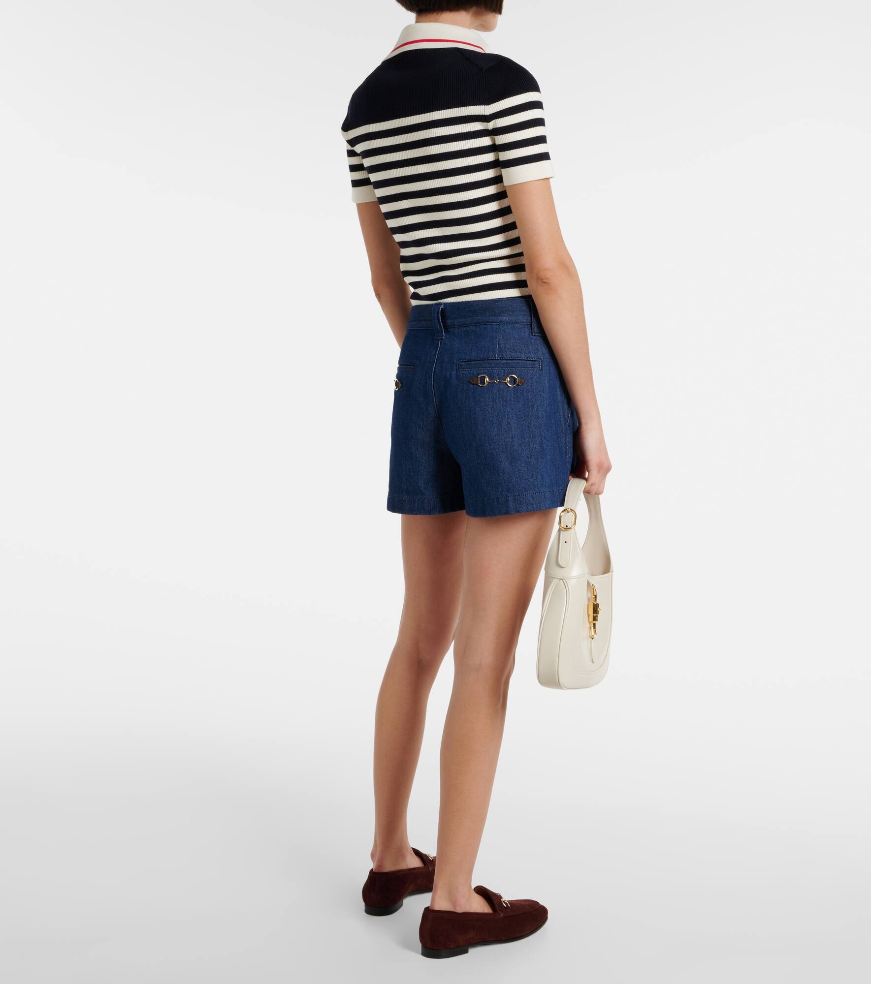 Horsebit denim shorts - 3