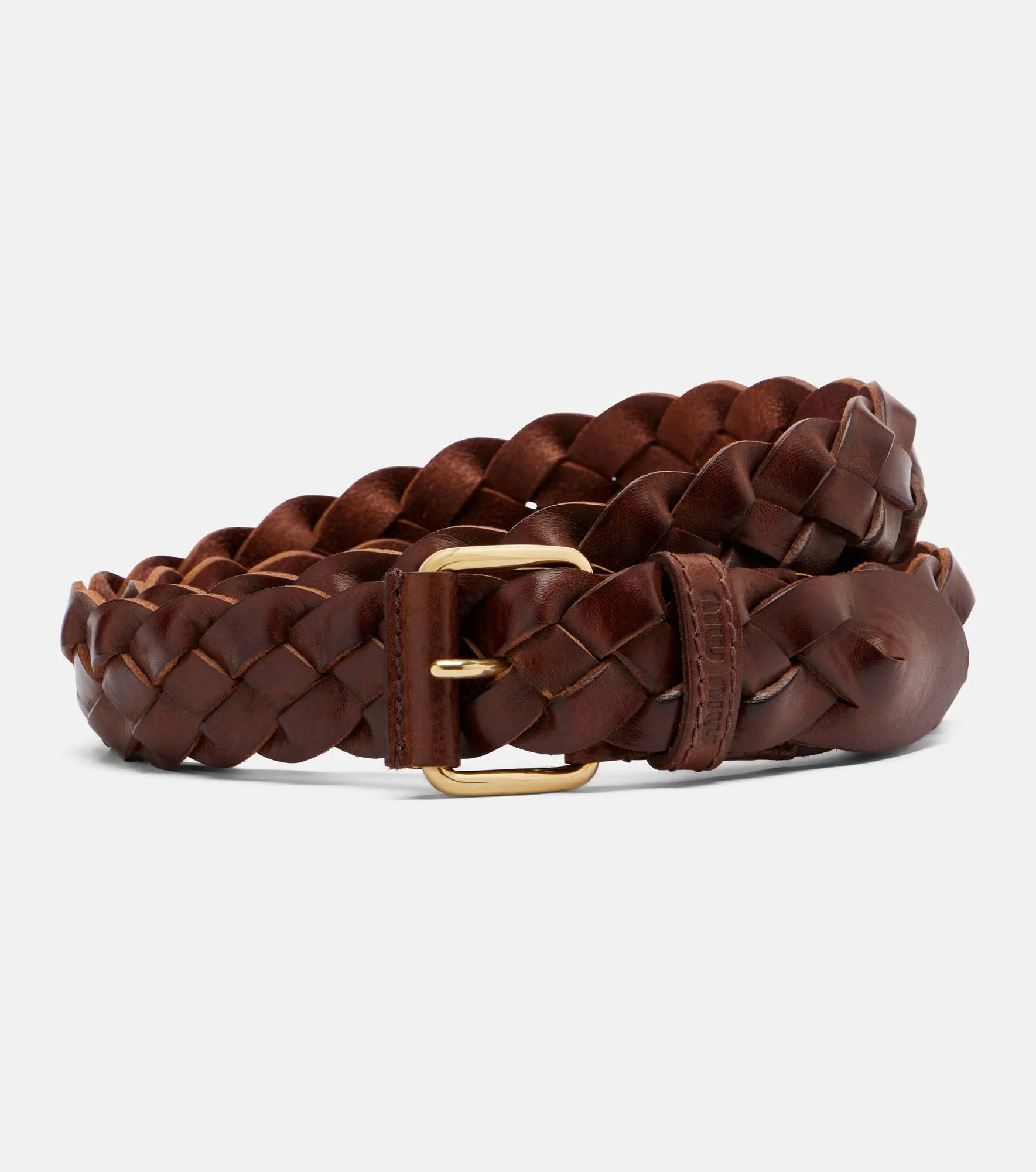 Braided leather belt - 1