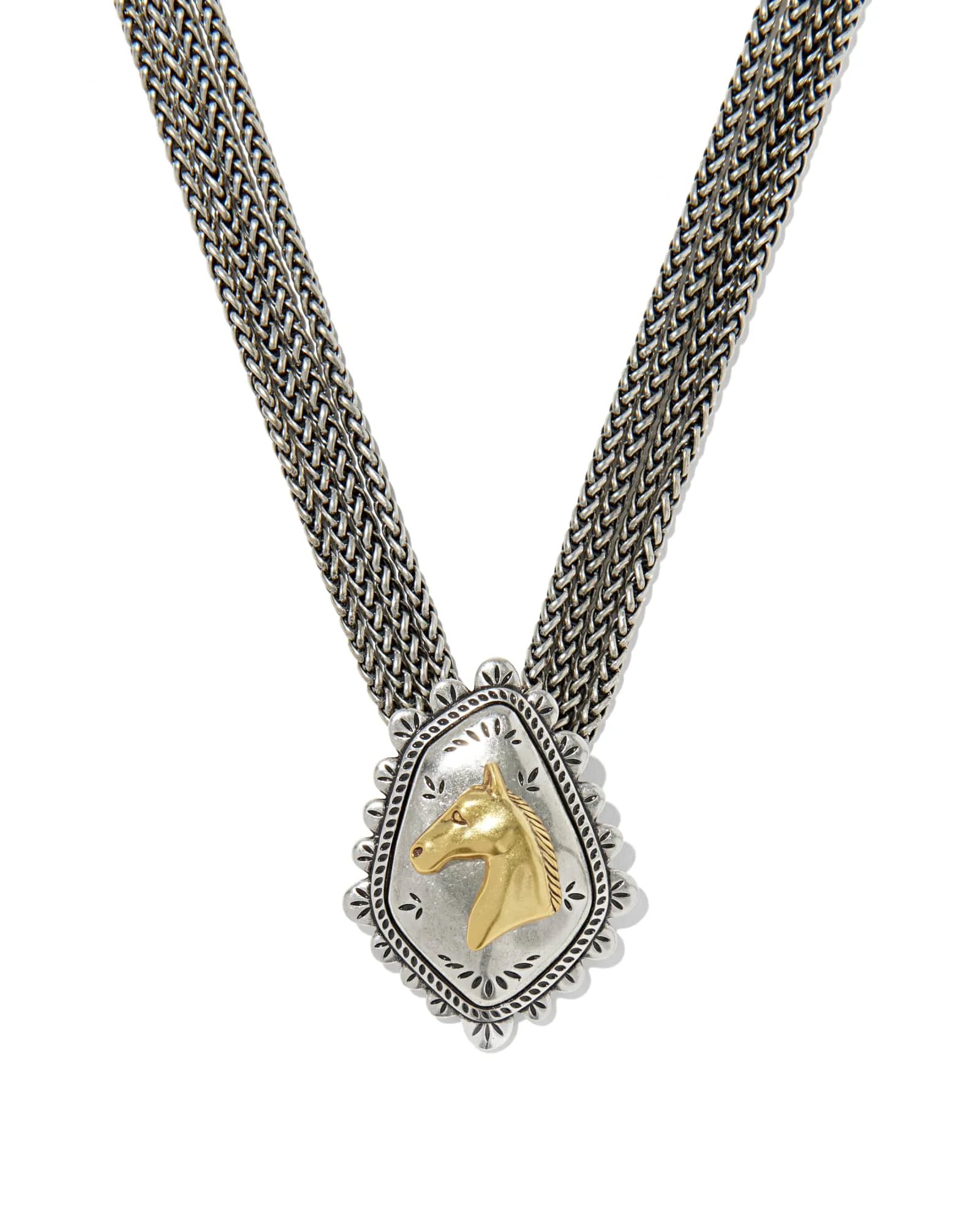 Beau Mixed Metal Concho Statement Necklace - 1