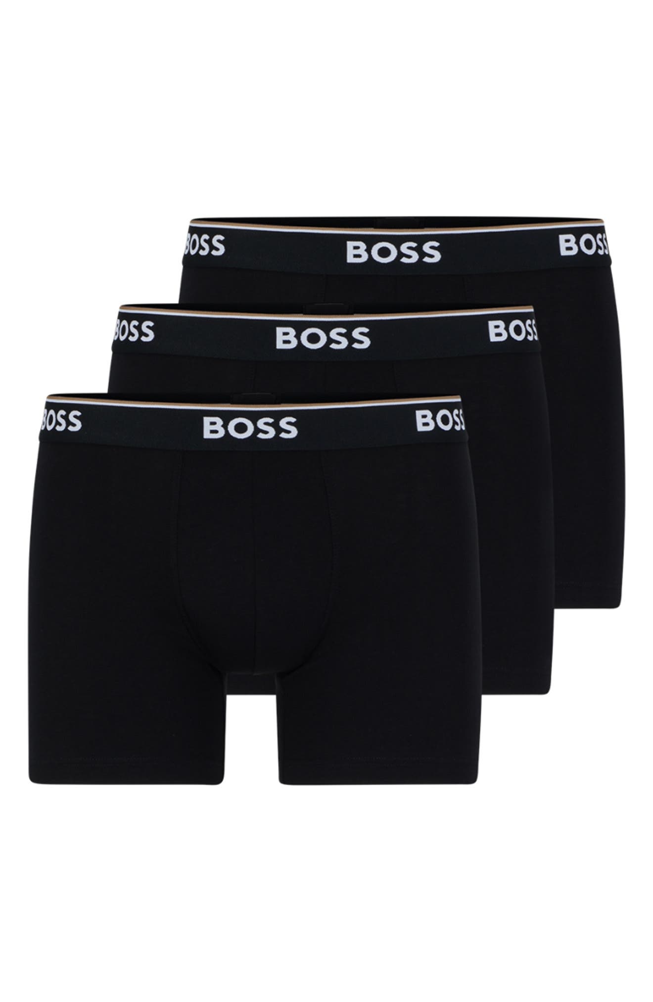 BOSS 3-Pack Power Stretch Cotton Boxer Briefs in Black at Nordstrom - 2