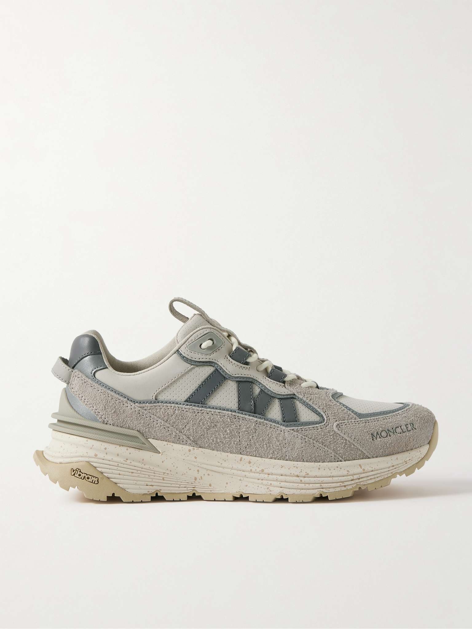 Lite Runner Suede-Trimmed Perforated Leather Sneakers - 1