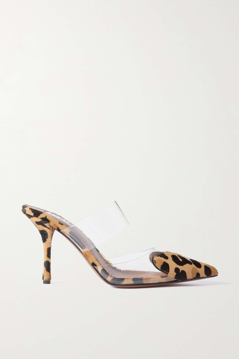 Coeur leopard-print calf hair and PU pumps 1