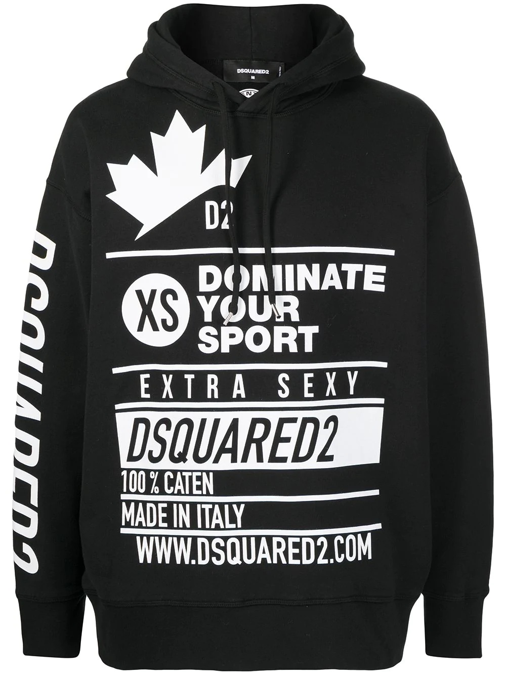 multi-logo print hoodie - 1