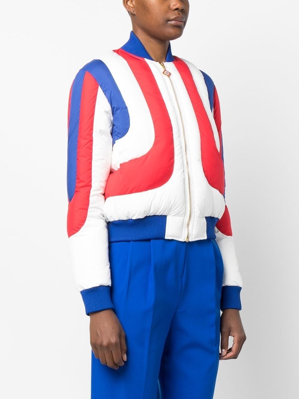 zip-fastening padded jacket - 3