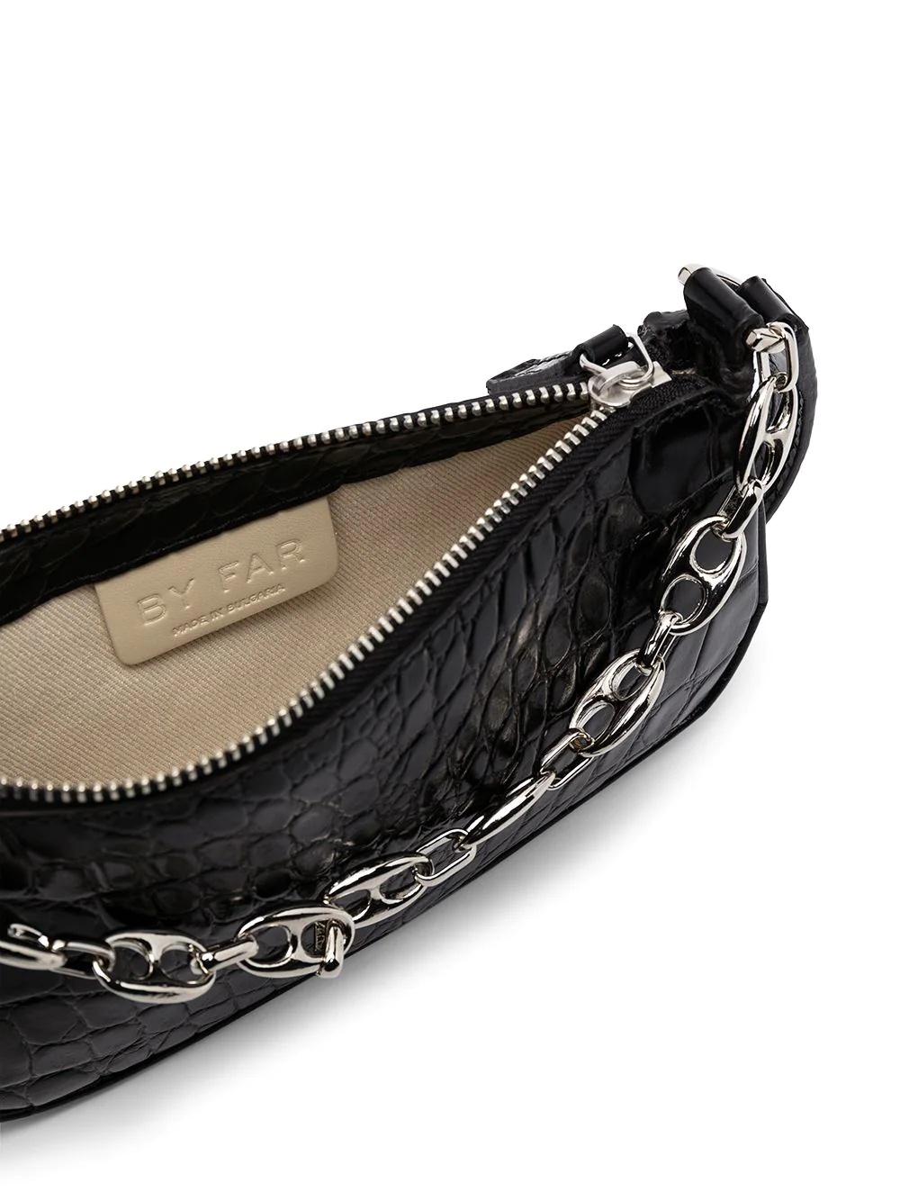 crocodile embossed shoulder bag - 6