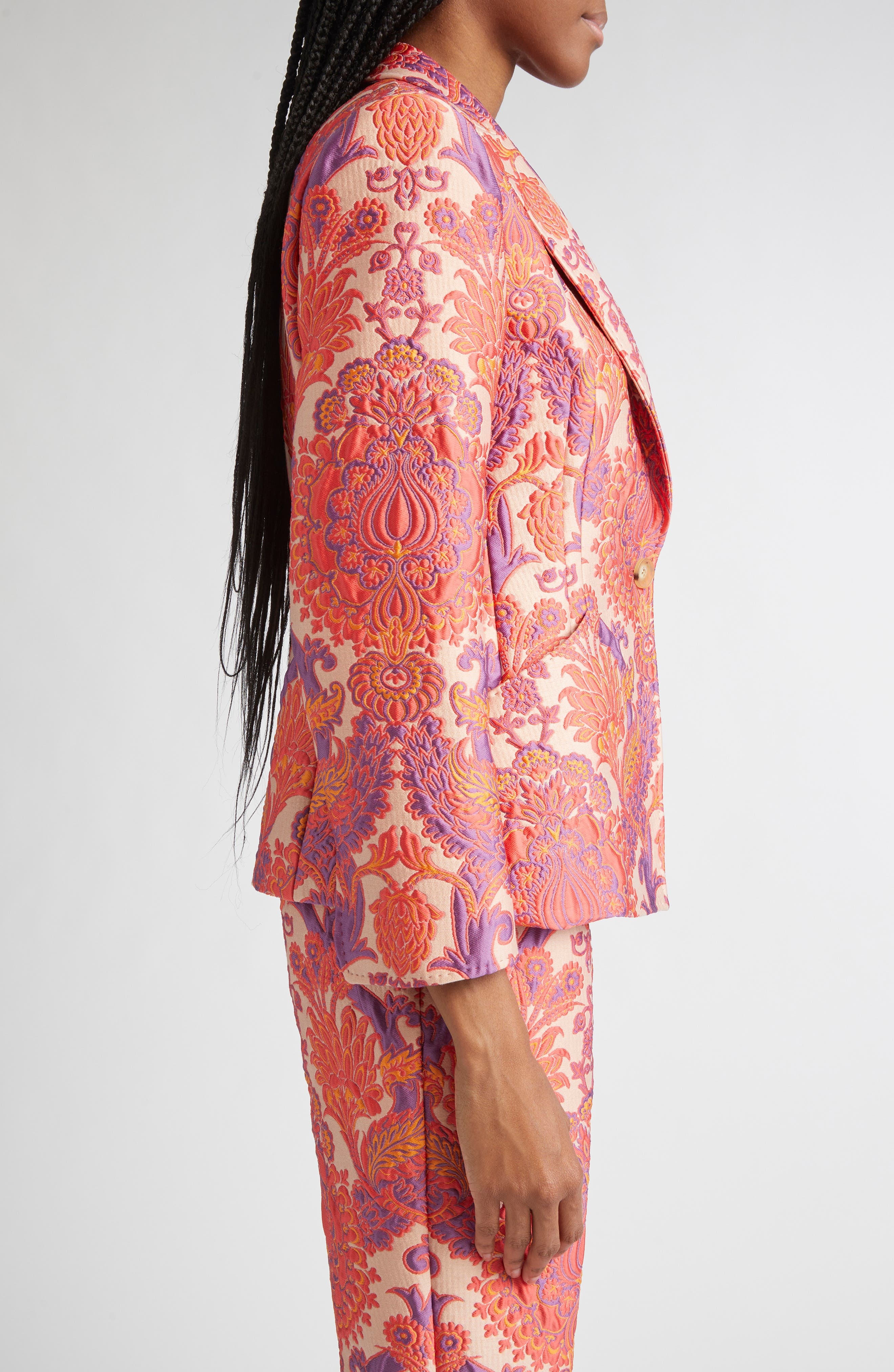 Etro Paisley Metallic Brocade Single Breasted Blazer in Var. Multicolor F.do Bianco at Nordstrom - 4