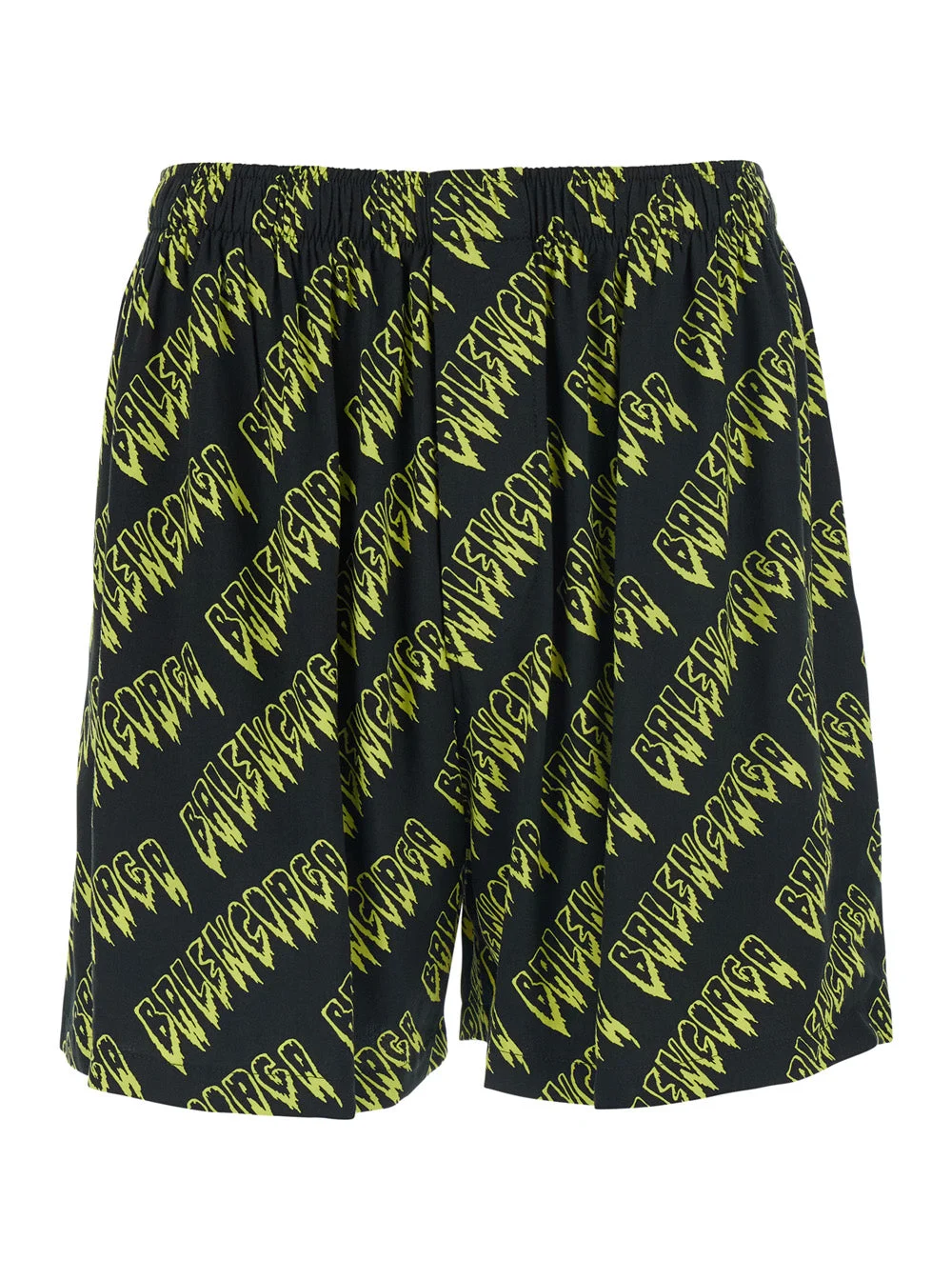 Balenciaga Men Creeper Viscose Yellow Shorts With Side Pockets For Men - 1