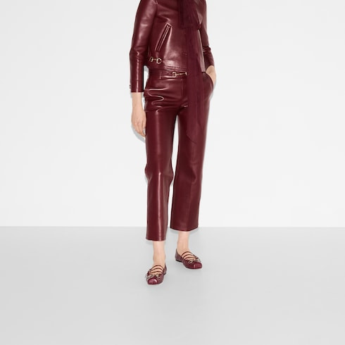 Leather pant with Horsebit detail - 6