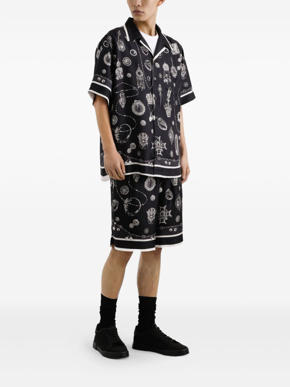 jewellery-print drawstring shorts - 2