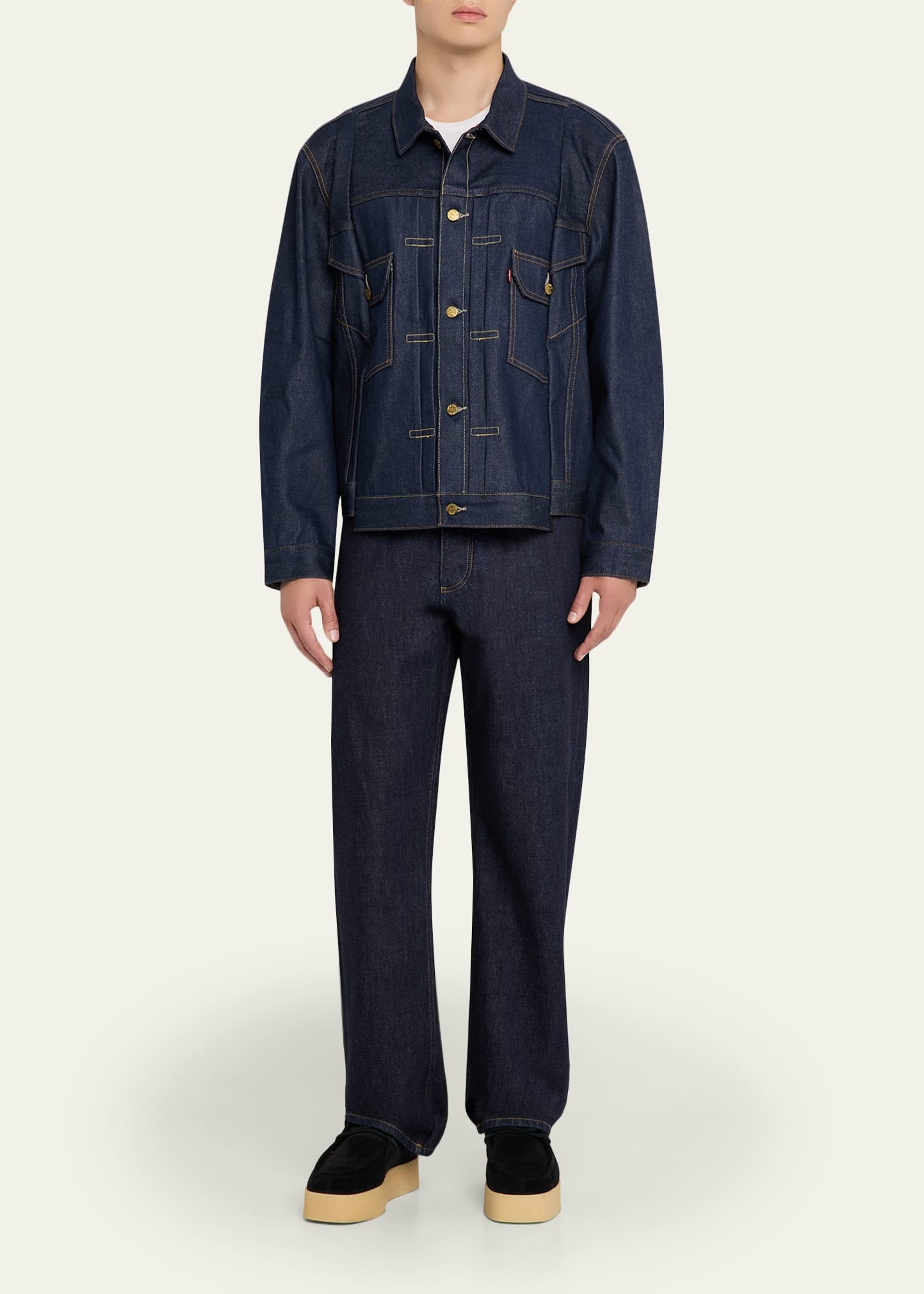 x Levi’s® Men's Dark Wash Denim Trucker Jacket - 2