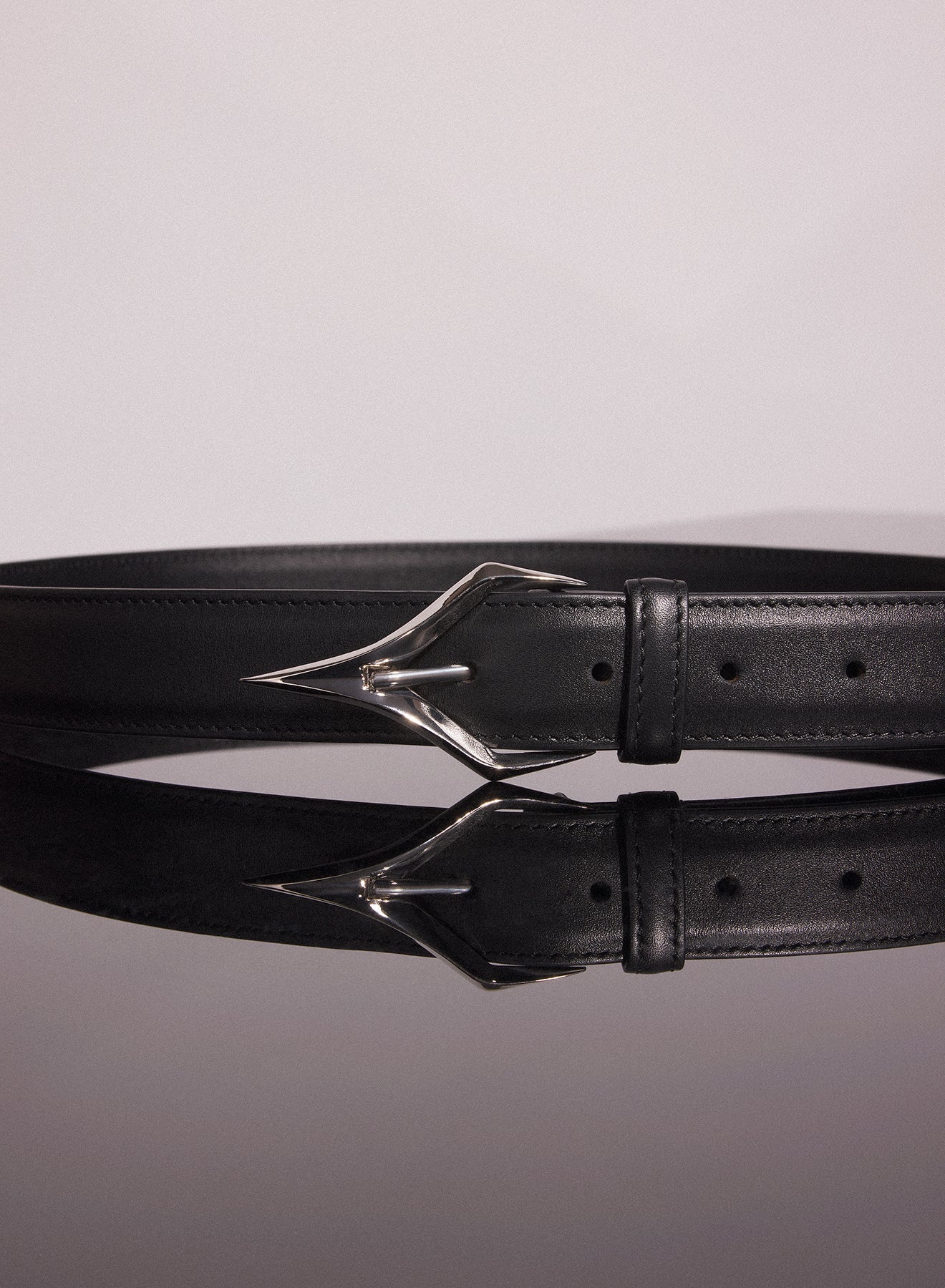 black spiky leather belt - 2