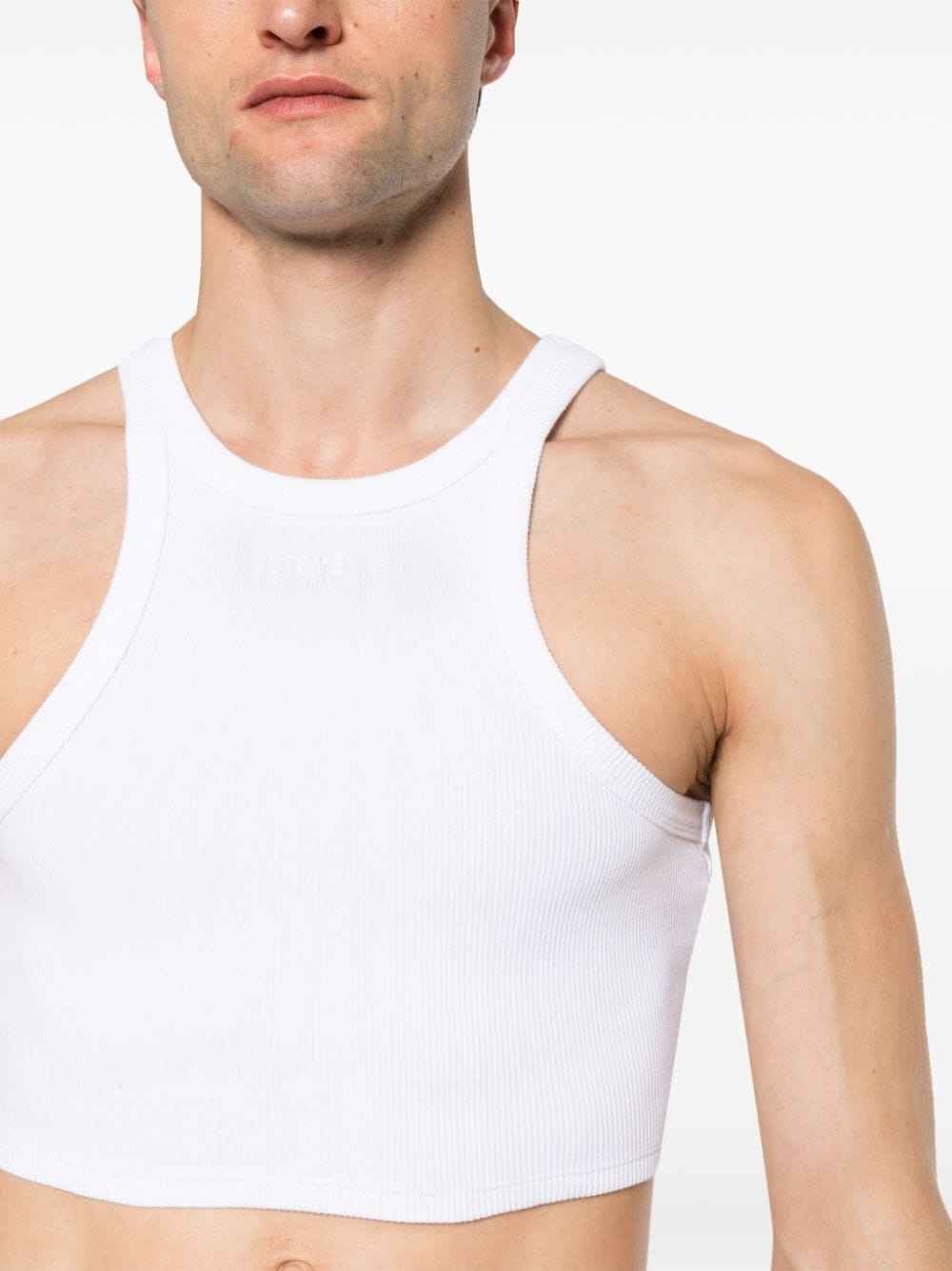 logo-embroidered tank top - 6