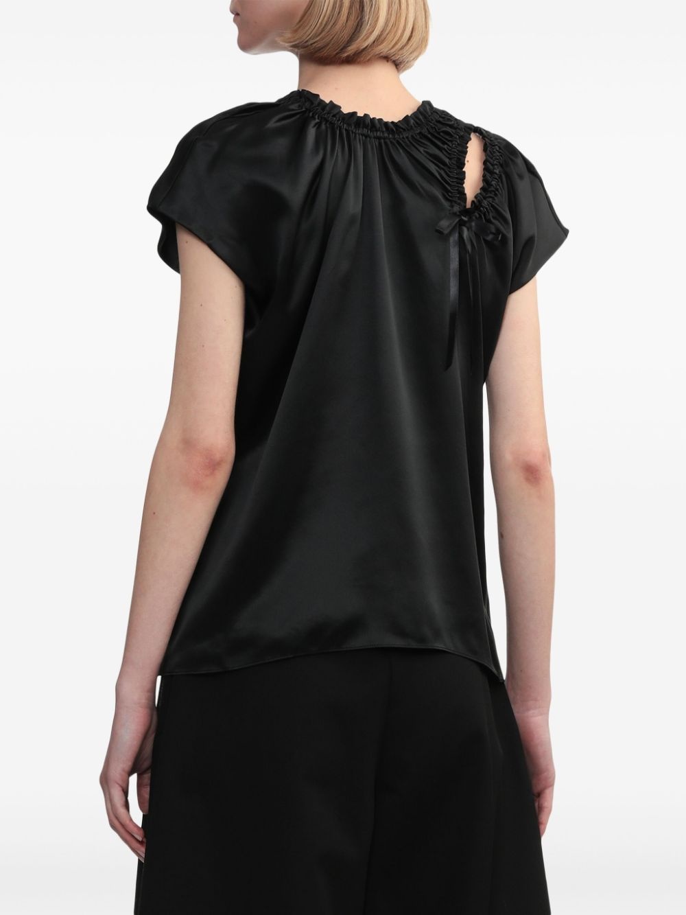 Simone Rocha drawstring-neck satin top | REVERSIBLE