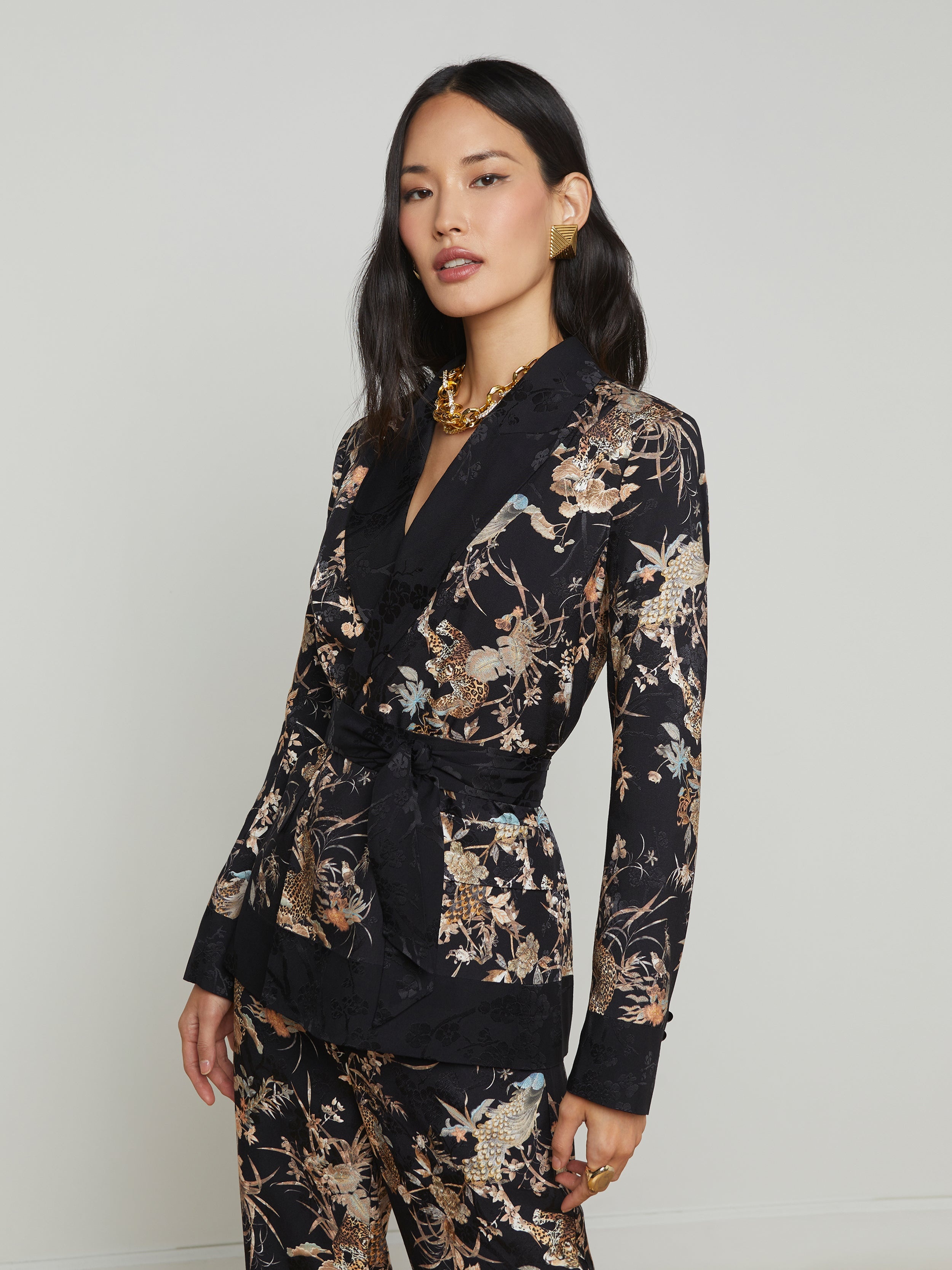 Jordana Satin Wrap Blazer - 4