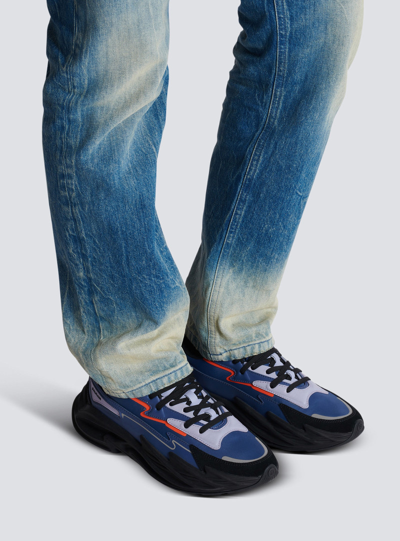 Run-Row leather and nylon trainers 8