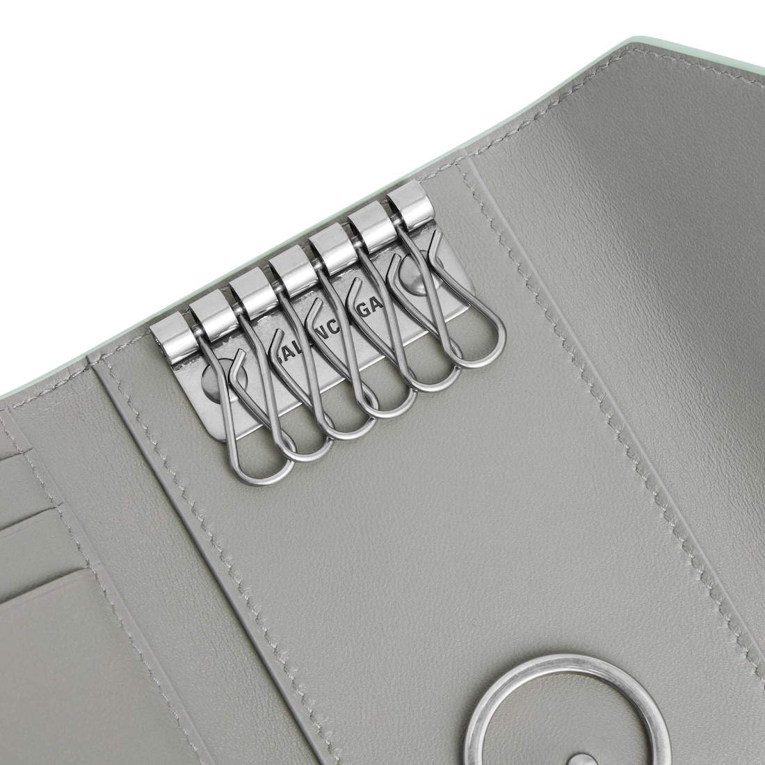 Women's Japan Exclusive - envelope Key Case With Split Ring in Mineral Green - 4