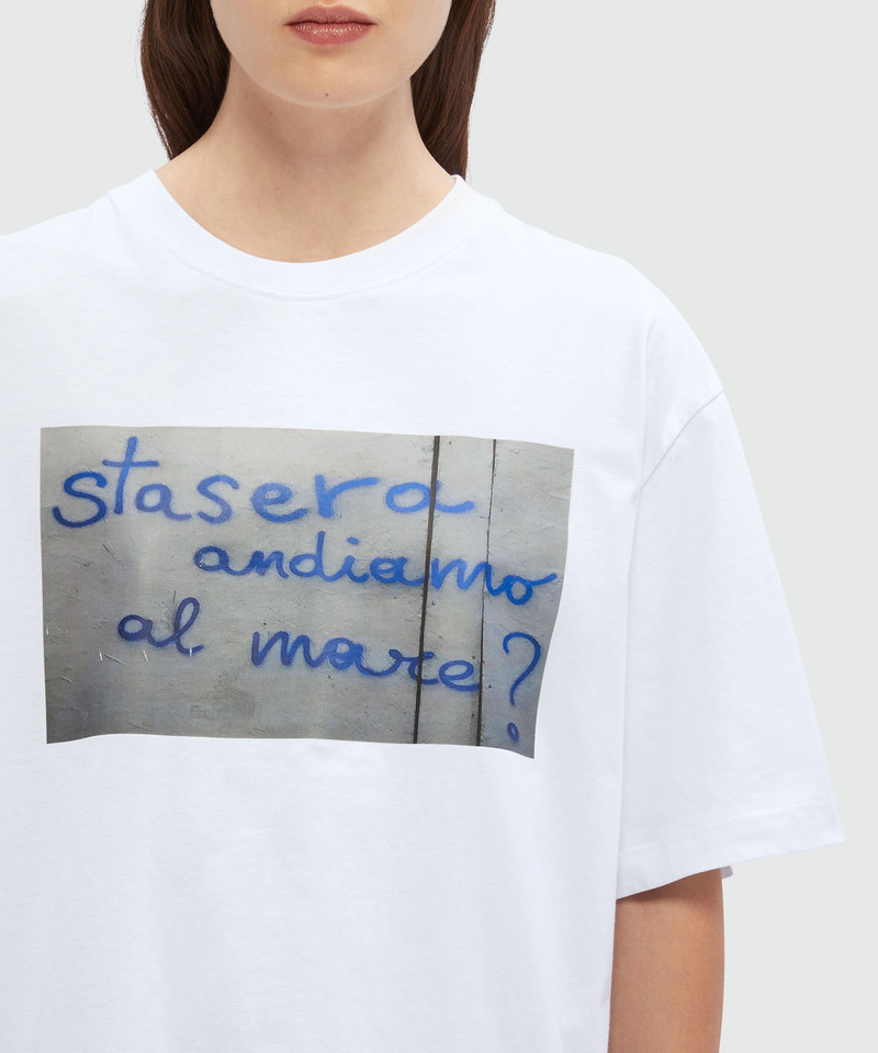 White cotton T-Shirt with MSGM quotes 5