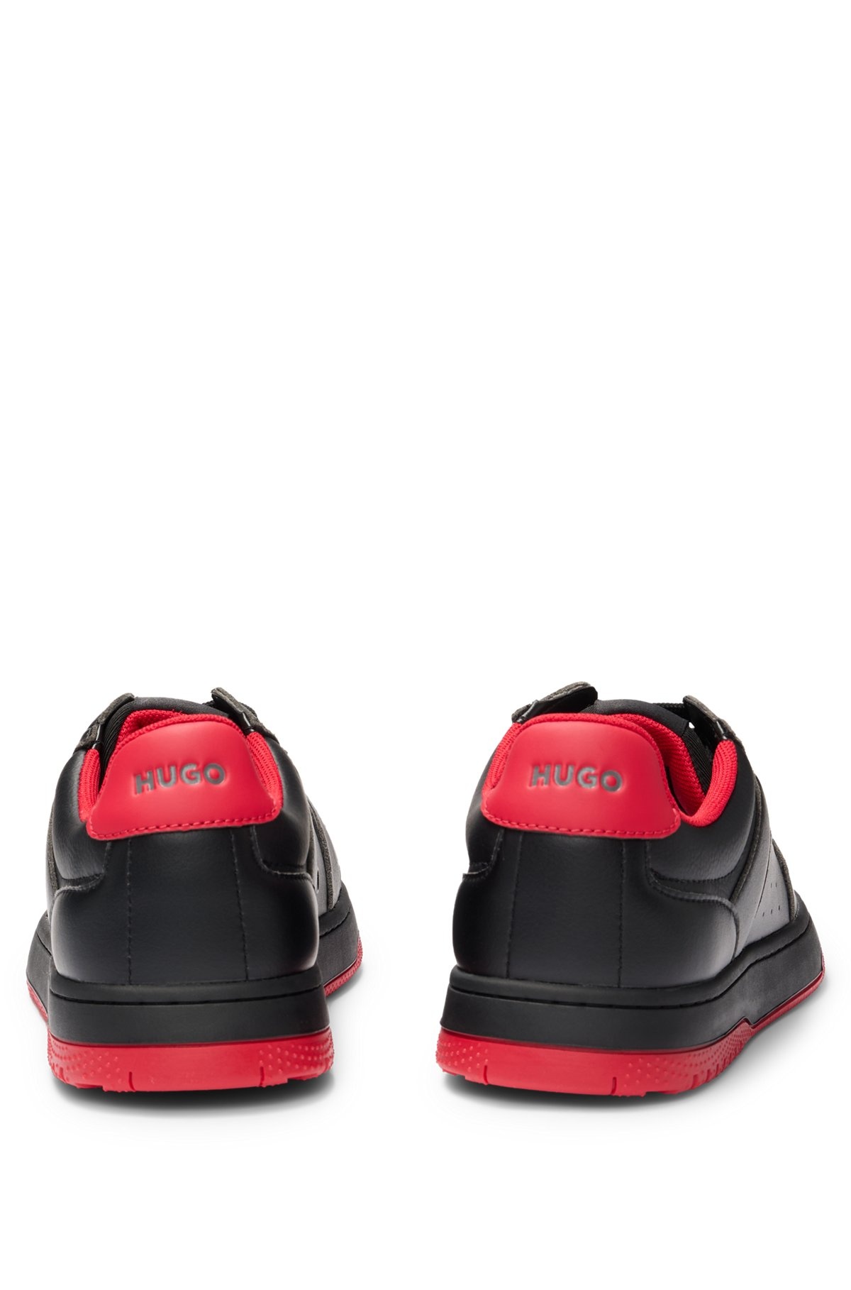 FAUX-LEATHER SNEAKERS WITH CONTRASTING DETAILS - 5