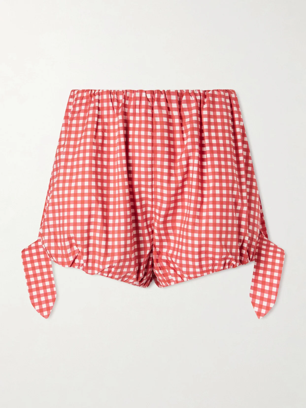 Rosie Tie-detailed Checked Cotton-poplin Shorts - 1