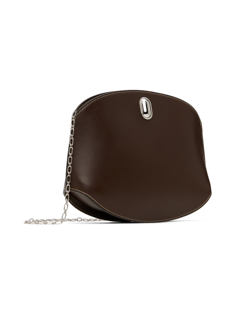 SAVETTE Brown Tondo Chain Crossbody Bag outlook