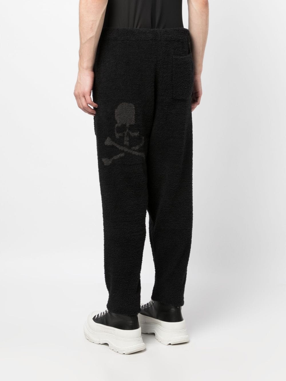 logo-print fleece-texture track pants - 4