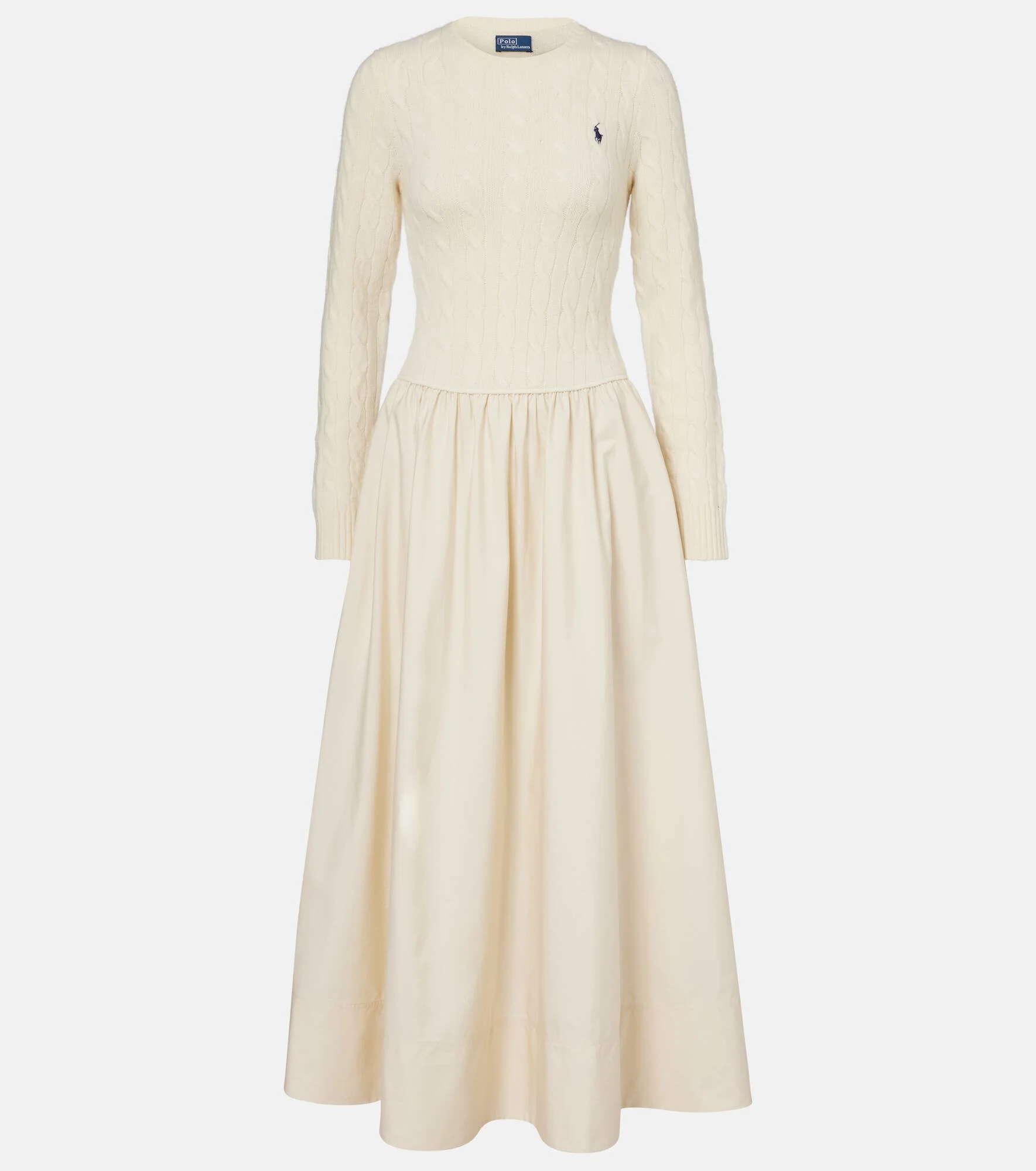 Cotton and wool-blend maxi dress - 1
