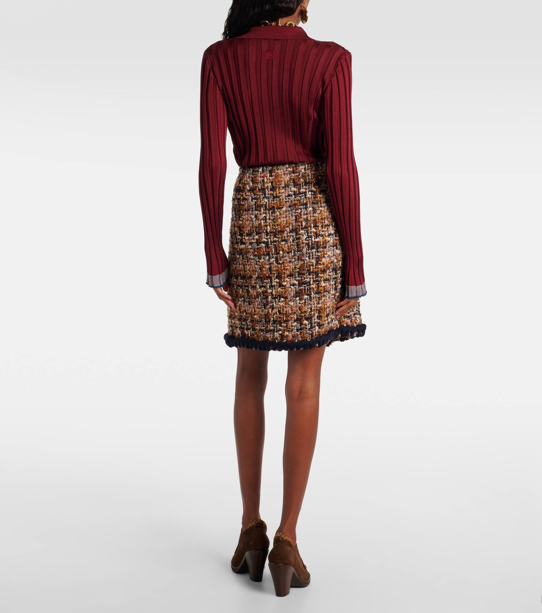 Wool, mohair, and cotton-blend miniskirt - 3