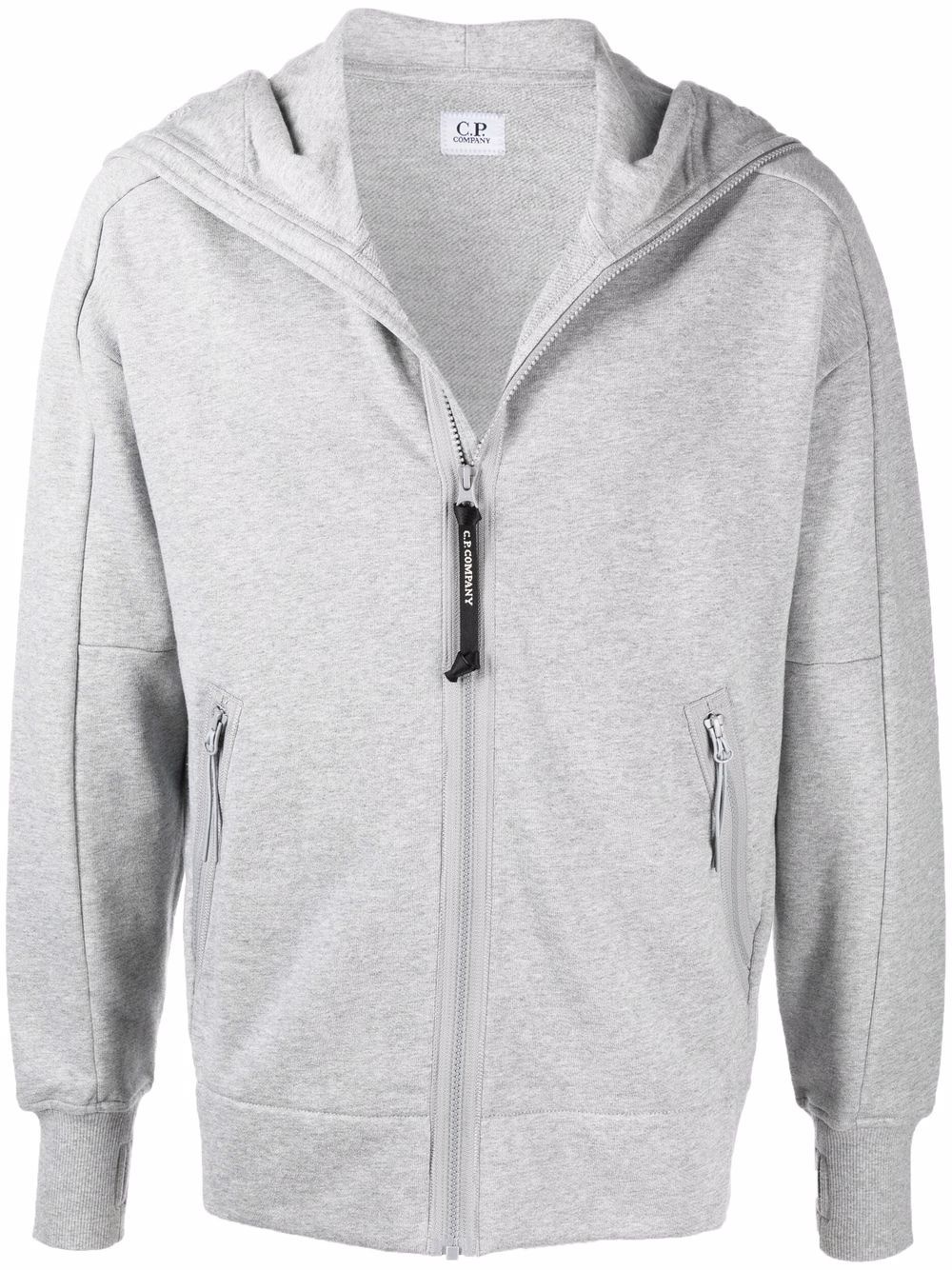 raised fleece zip-up hoodie - 1