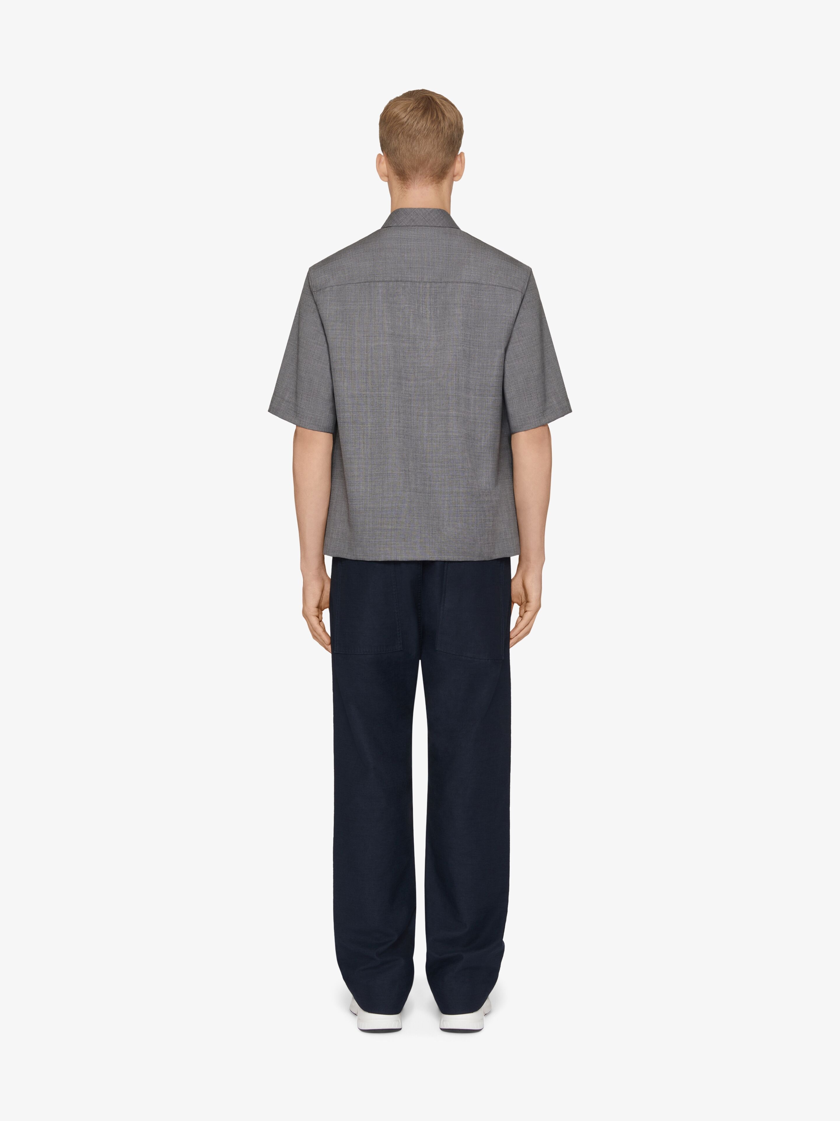 ZIPPED SHIRT IN WOOL WITH 4G DETAIL - 4