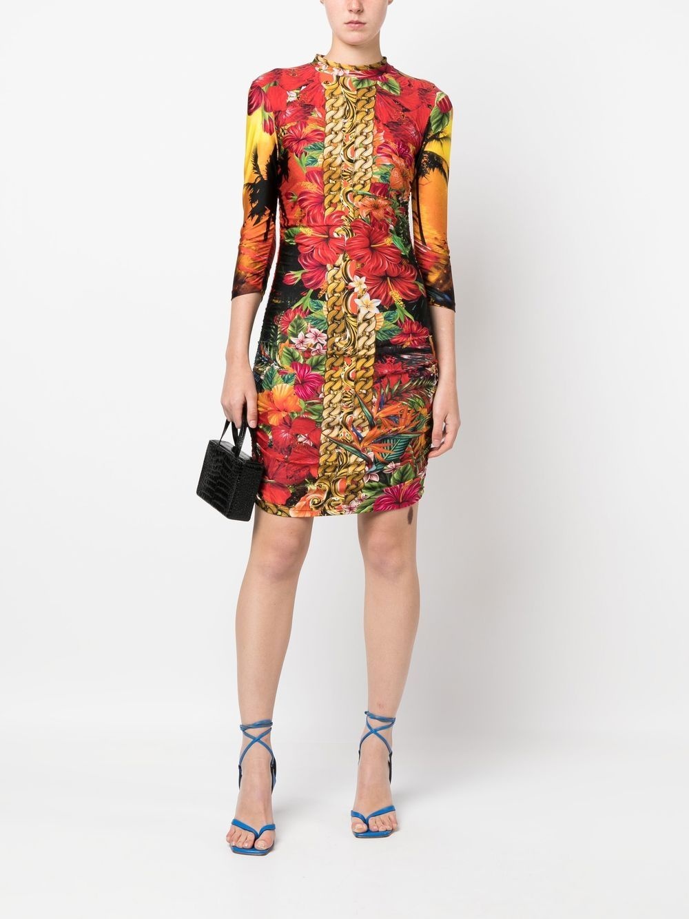 Hawaii-print mock-neck dress - 2