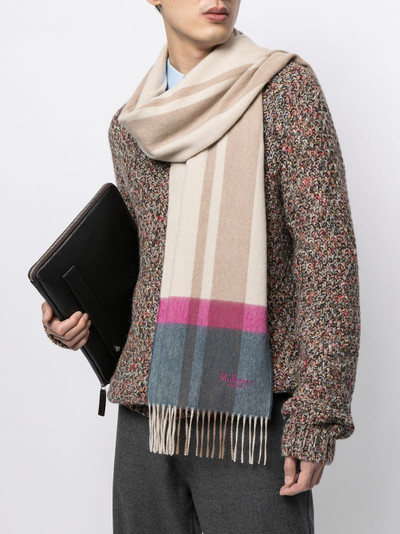 Mulberry check-print cashmere scarf outlook