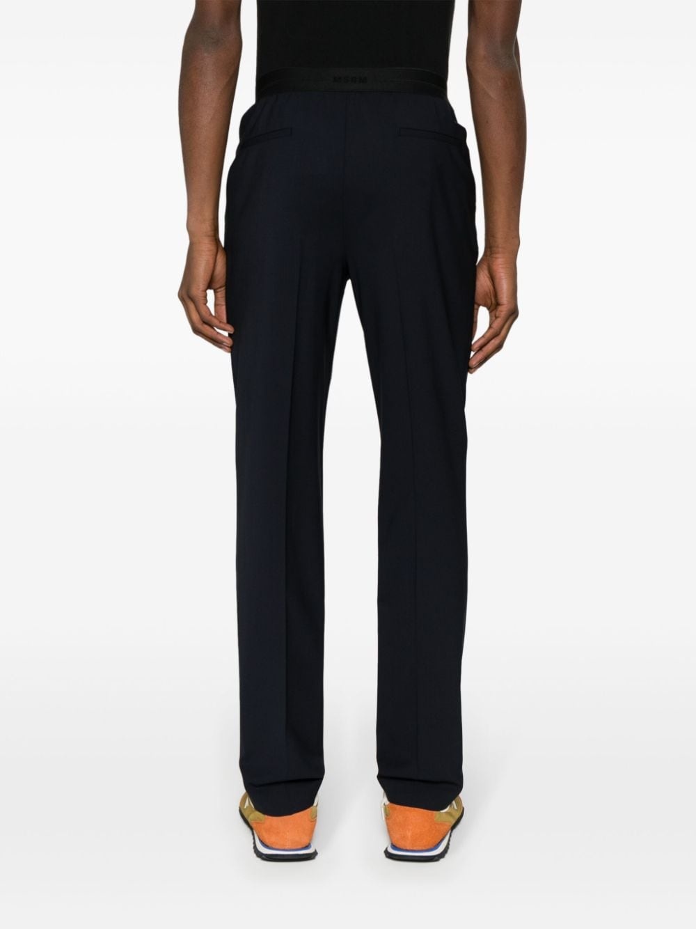 logo-waistband tailored trousers - 4
