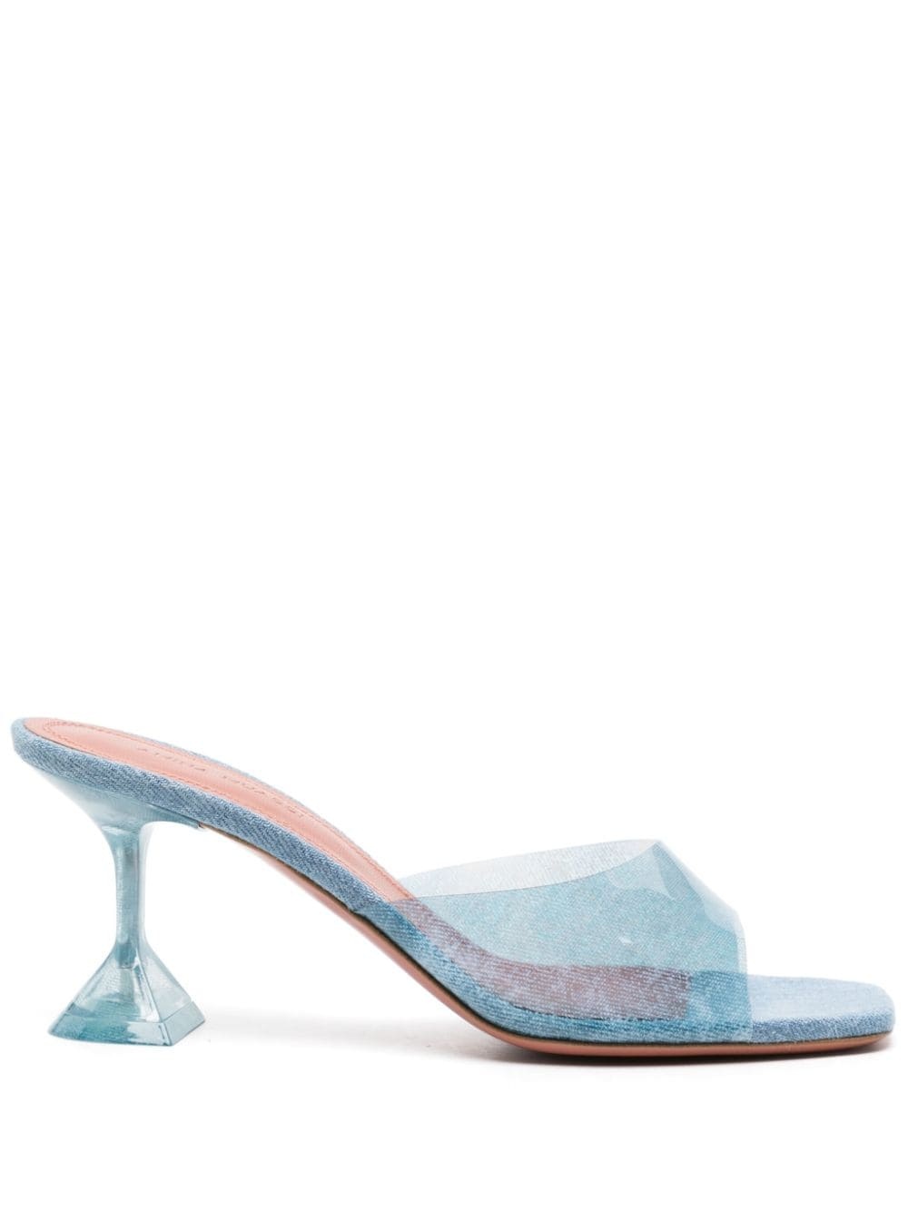 Lupita Glass 70mm denim mules - 1