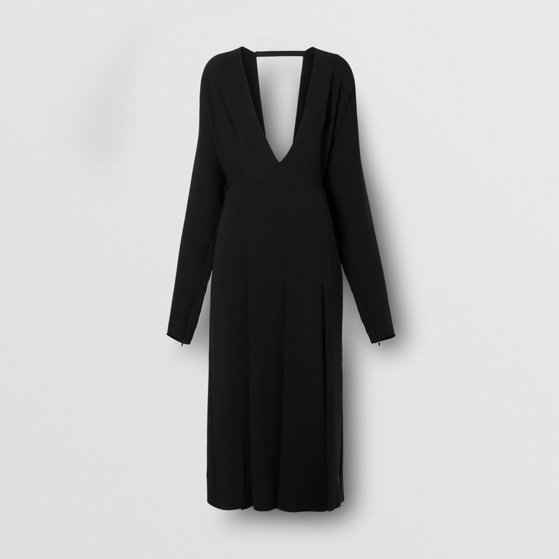 Pleated Silk Cady Dress with Detachable Slip 1