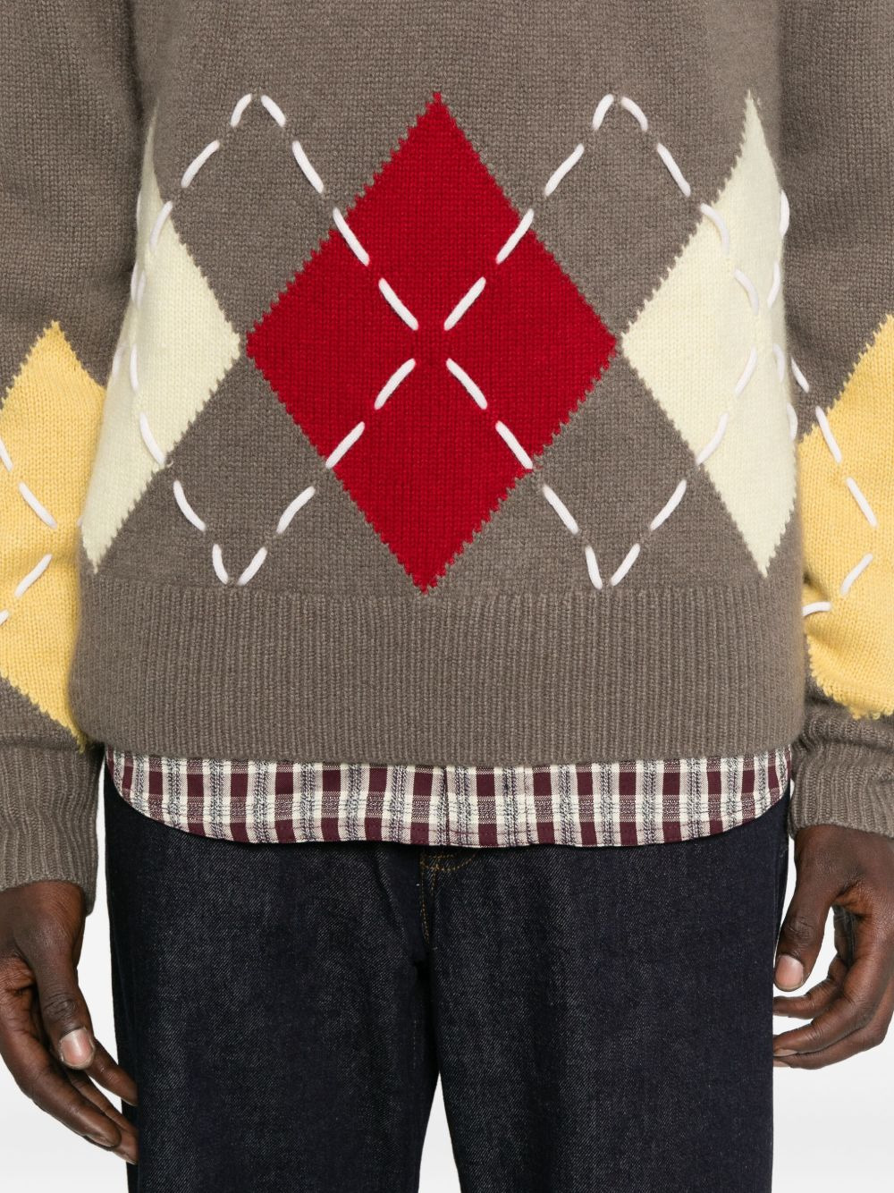 Sloane argyle V-neck sweater - 5