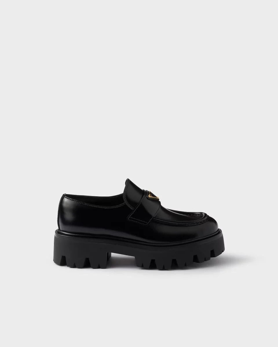 Prada Brushed Leather Loafers - 1