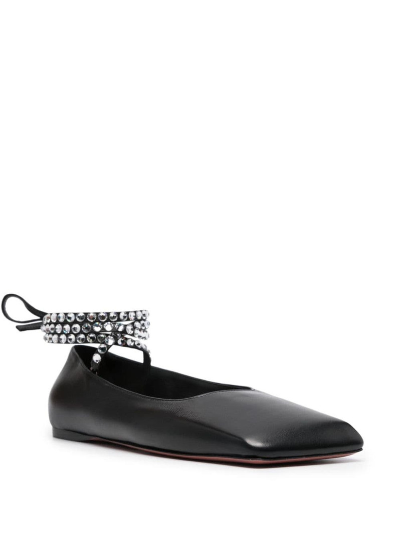 Amina Muaddi Ane leather ballerina shoes outlook