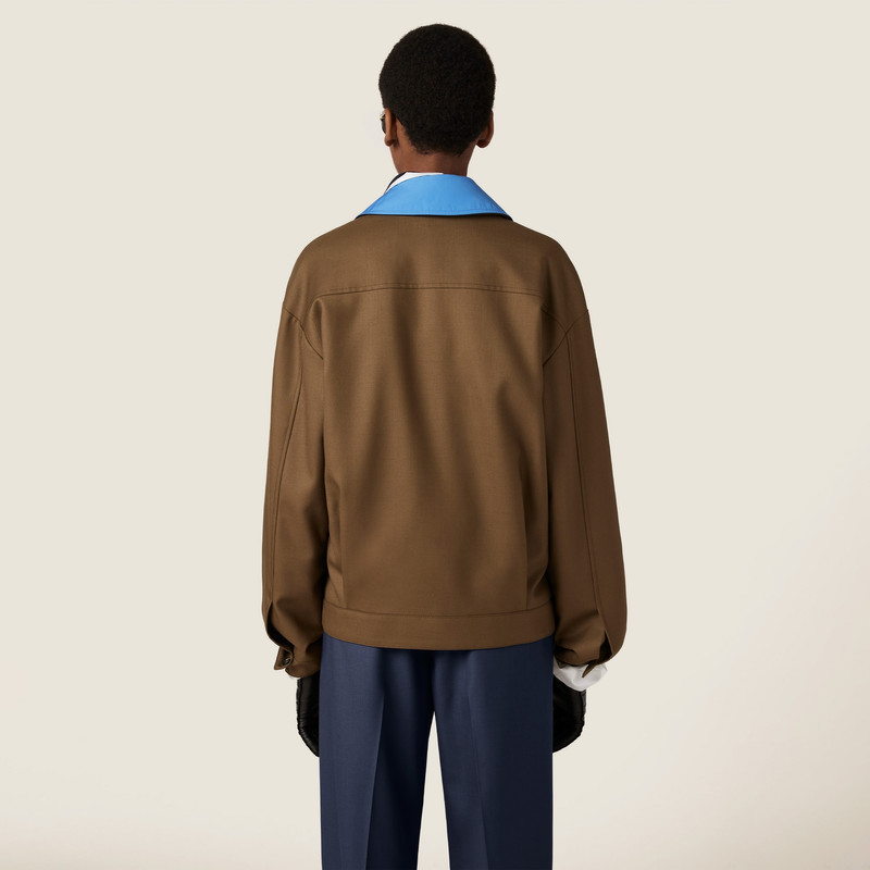 Gabardine blouson jacket with poplin collar 3