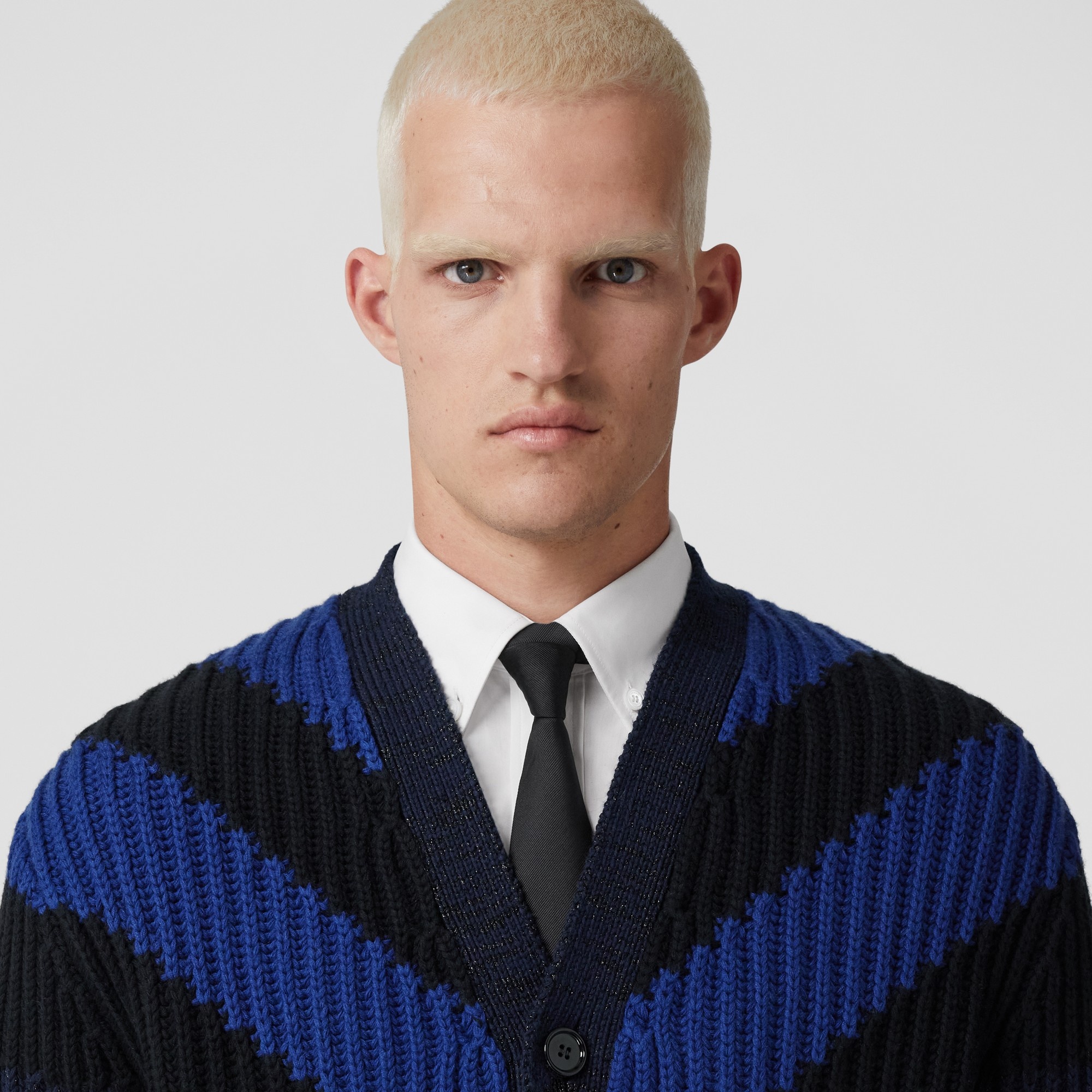 Chevron Check Cashmere Cotton Blend Cardigan – Exclusive Capsule Collection - 2