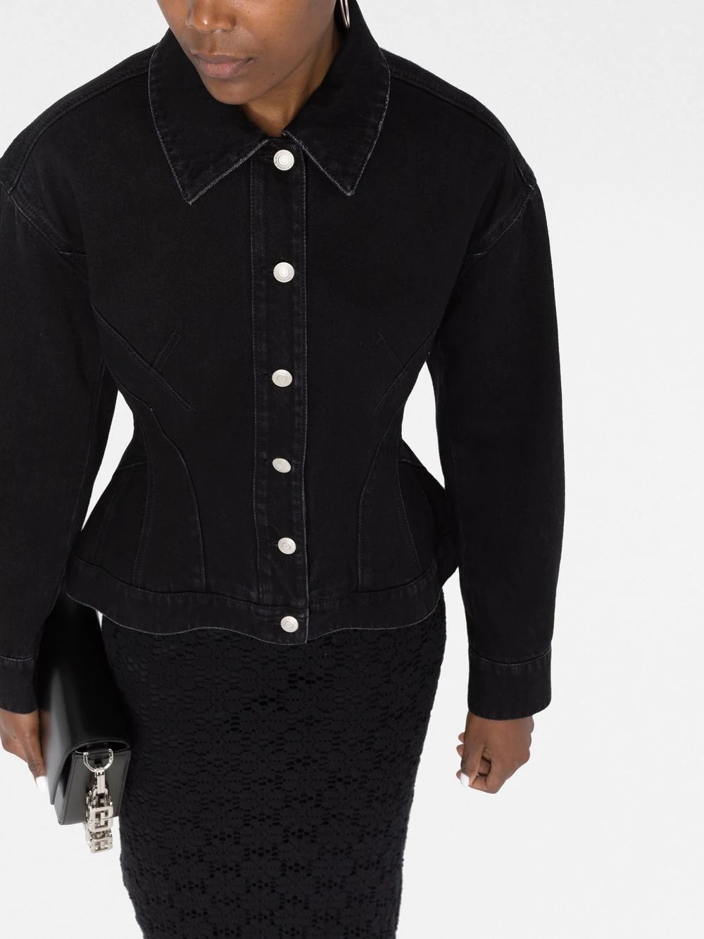peplum denim jacket - 3