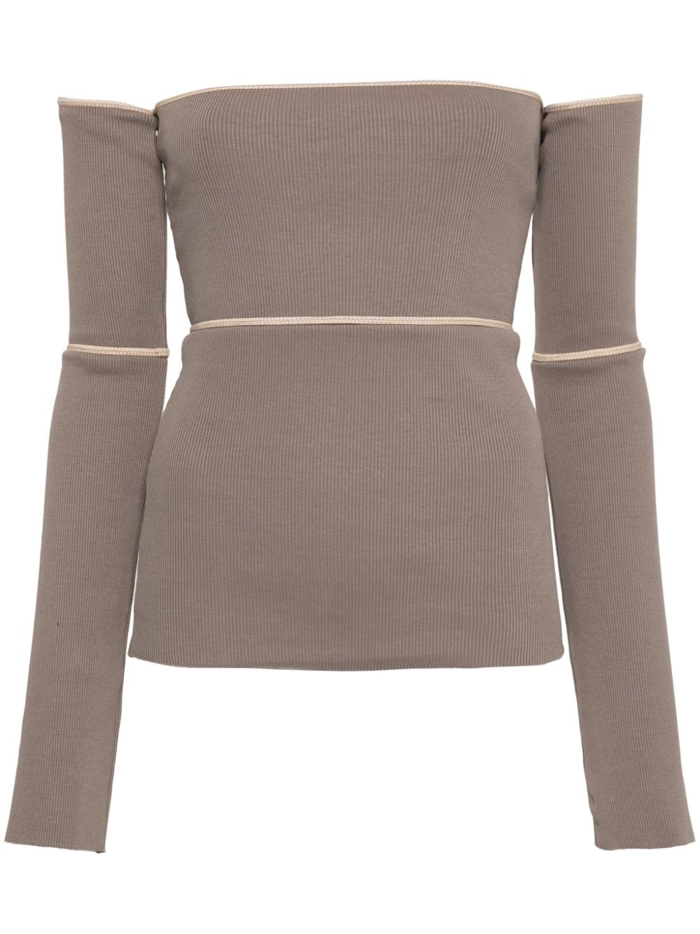 off-shoulder ribbed-knit top - 1