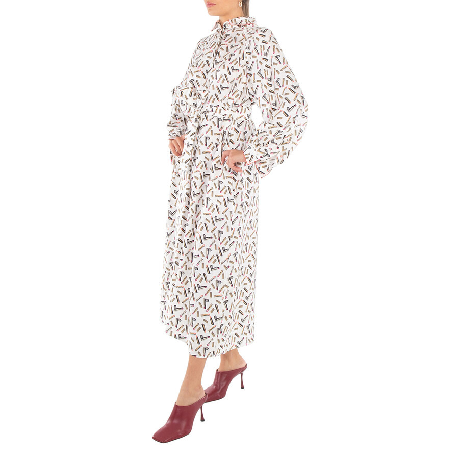 Max Mara Ladies White Black Rimmel Silk Shirt Dress - 5