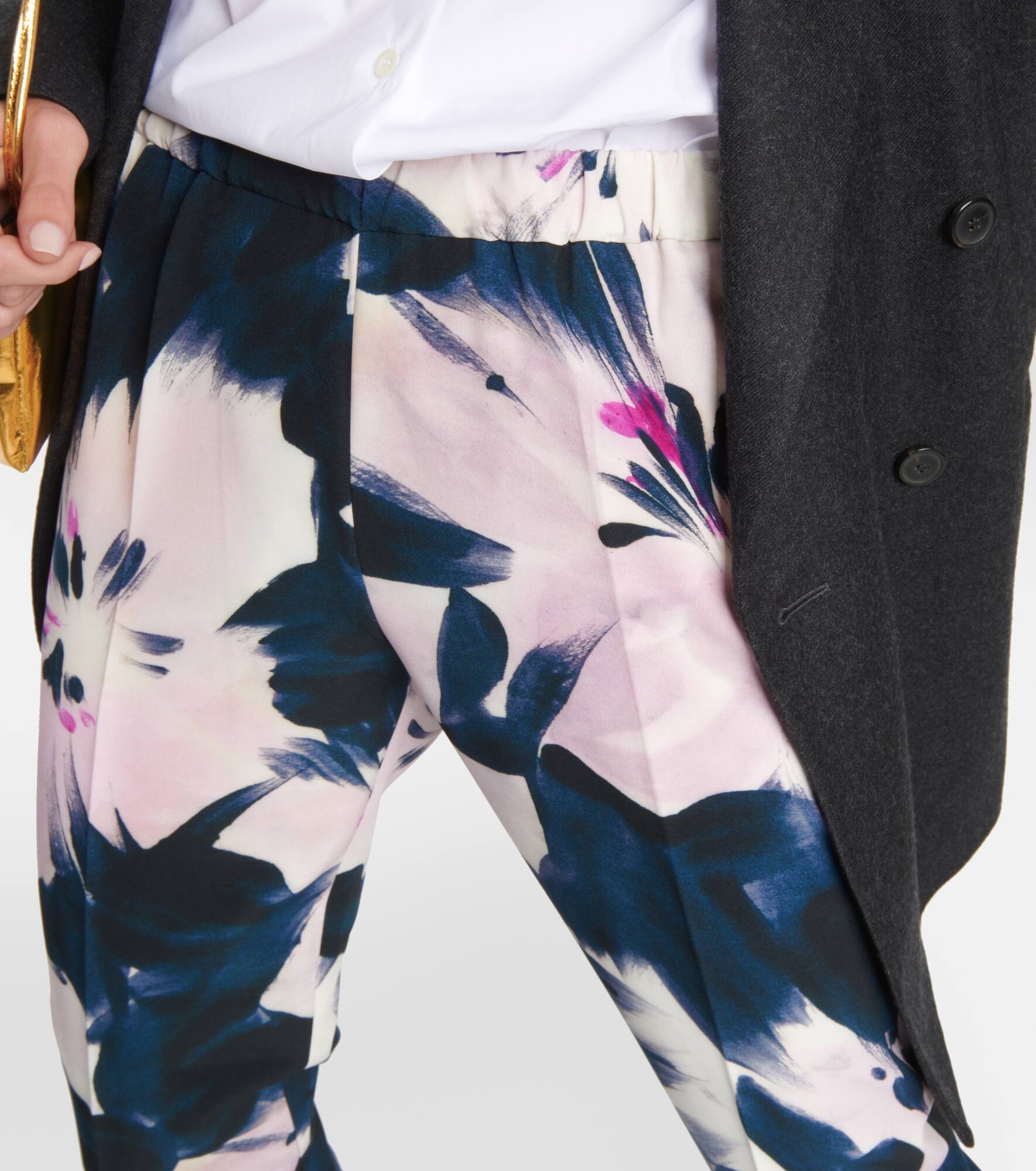 Floral high-rise slim pants - 4