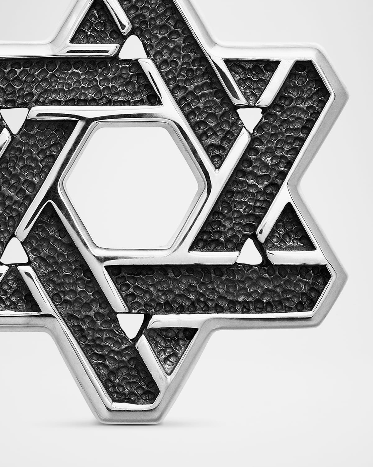 Men's Cable Star of David Pendant in Silver, 19mm - 6