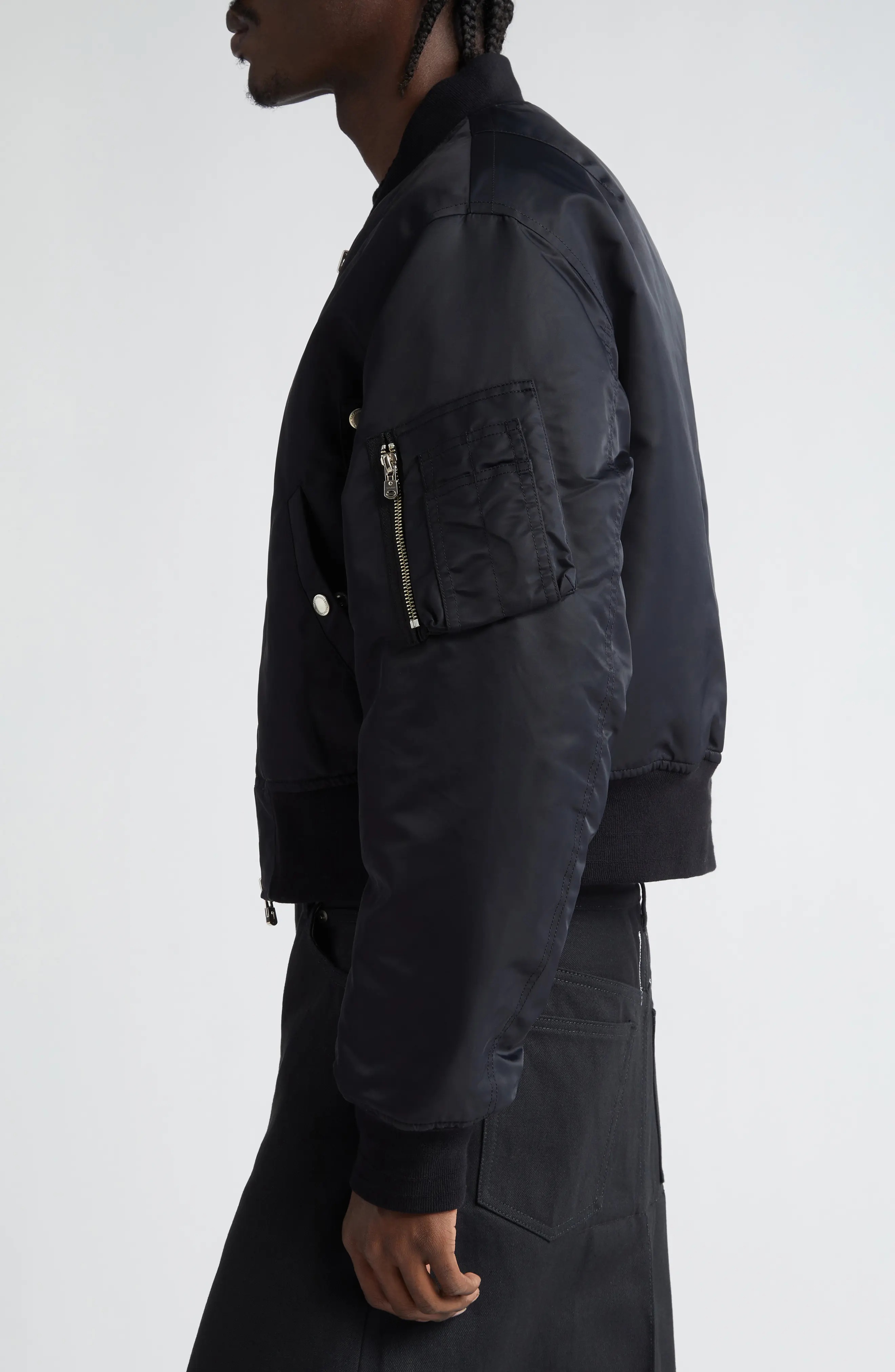 Convertible Nylon Bomber Jacket - 4