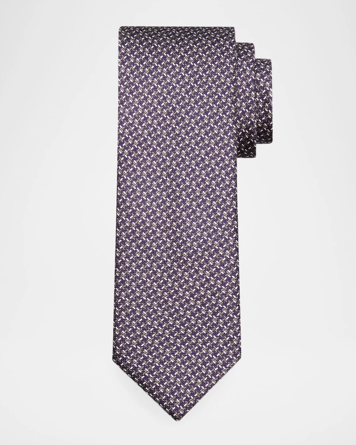 Men's Micro Print Silk Tie - 1