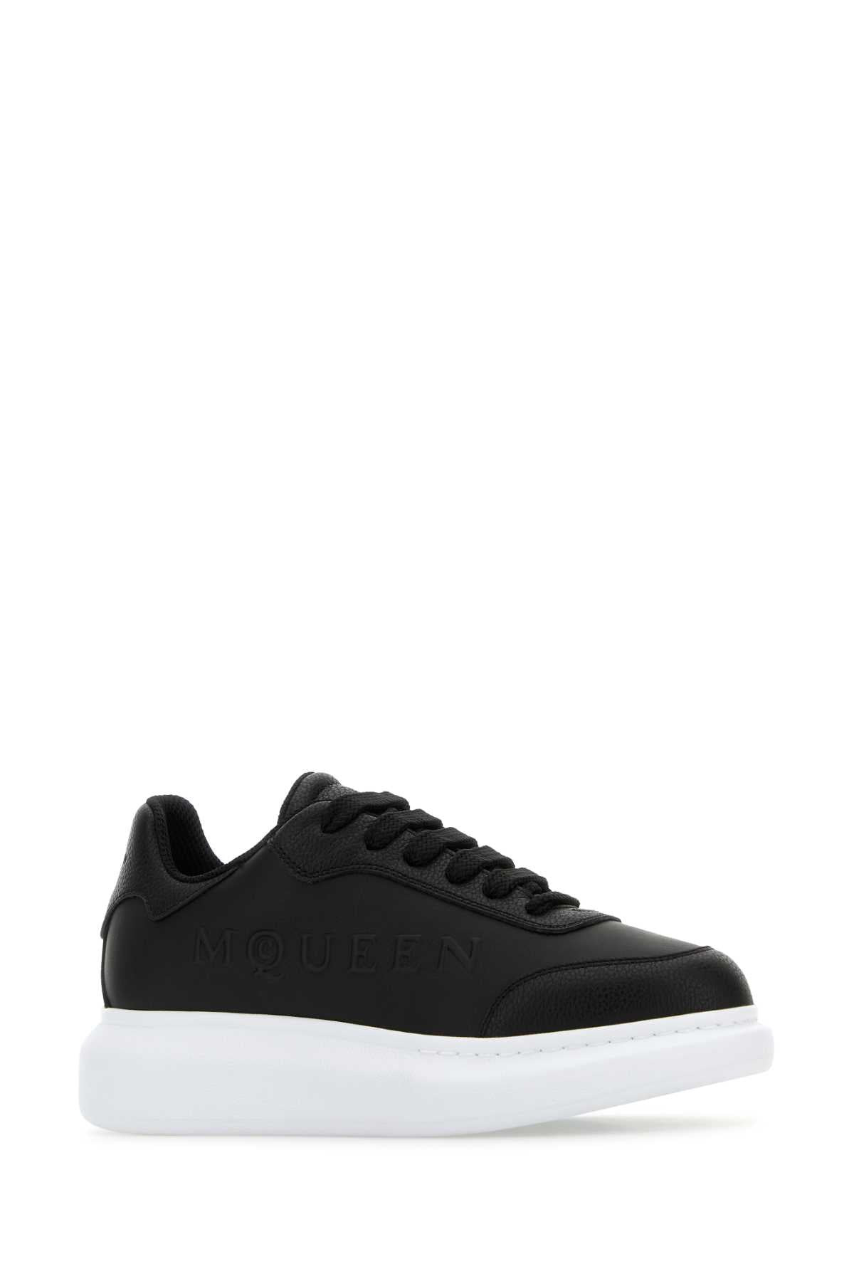 Alexander Mcqueen Women Black Leather Sneakers With Black Leather Heel - 2